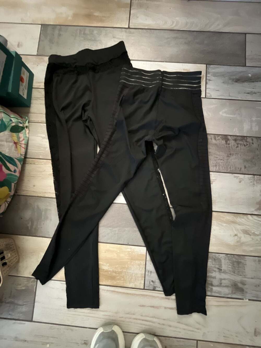 Unbranded Black Leggings with Lace and Mesh Detail